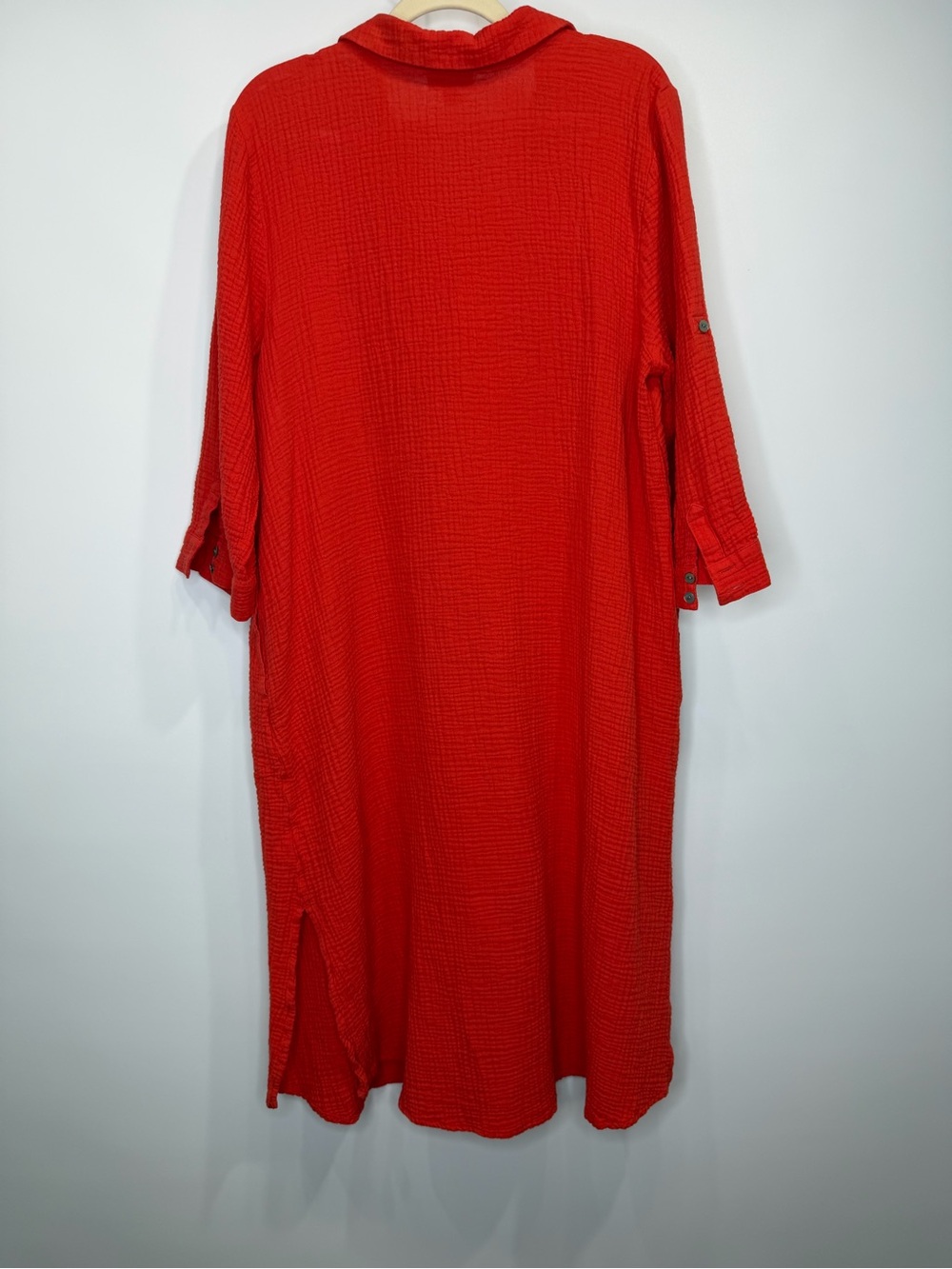 J. Jill 100% Cotton Button-Henley Midi Shirt Dress Size L - Picture 13 of 14